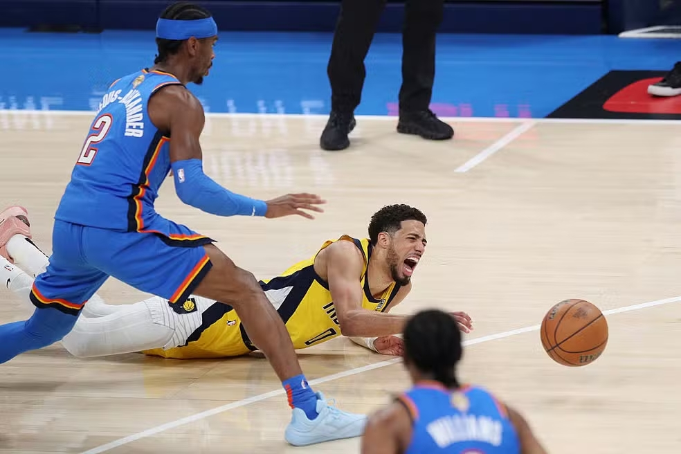 Tyrese Haliburton sofreu a lesão no tendão de Aquiles no último joo das finais da NBA.
