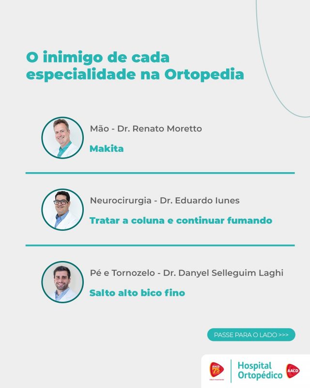 Descobrimos com nossos médicos quais são os vilões de cada especialidade! Confira os resultados! 👀

💬 E quando se trata da sua profissão, qual o maior inimigo? Compartilhe conosco!

RT: Dra. Renata Menegazzi dos Santos (CRM/SP: 113163)
