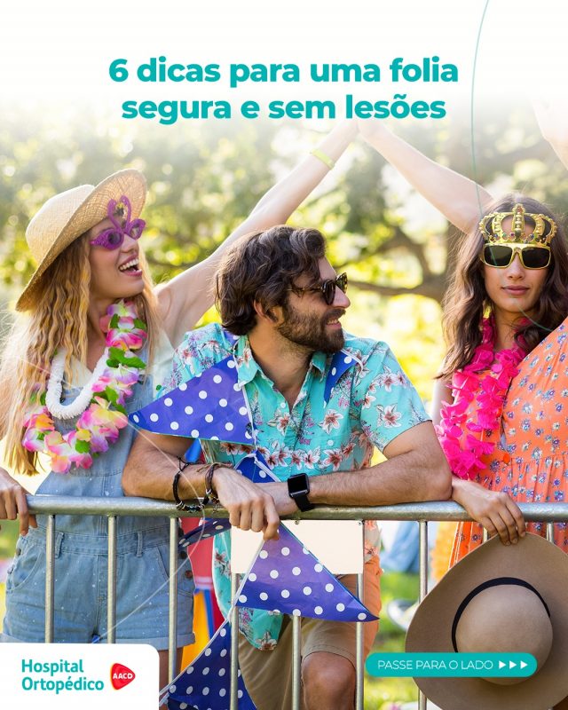 O Carnaval chegou e você está se preparando para aproveitar a folia!

É muito bom ter samba no pé e seguir os blocos, mas fique atento a alguns cuidados:
➡ Use calçados confortáveis para evitar torções ou quedas
➡ Faça pausas e hidrate-se

E lembre-se: nossos especialistas estão prontos para cuidar de você durante o ano todo!

Quando voltar a rotina, agende sua consulta com hora marcada, ligue para (11) 5576-0777. Atendemos particular e mais de 40 convênios!

Responsável Técnica: Dra. Renata Menegazzi dos Santos (CRM/SP: 113163)