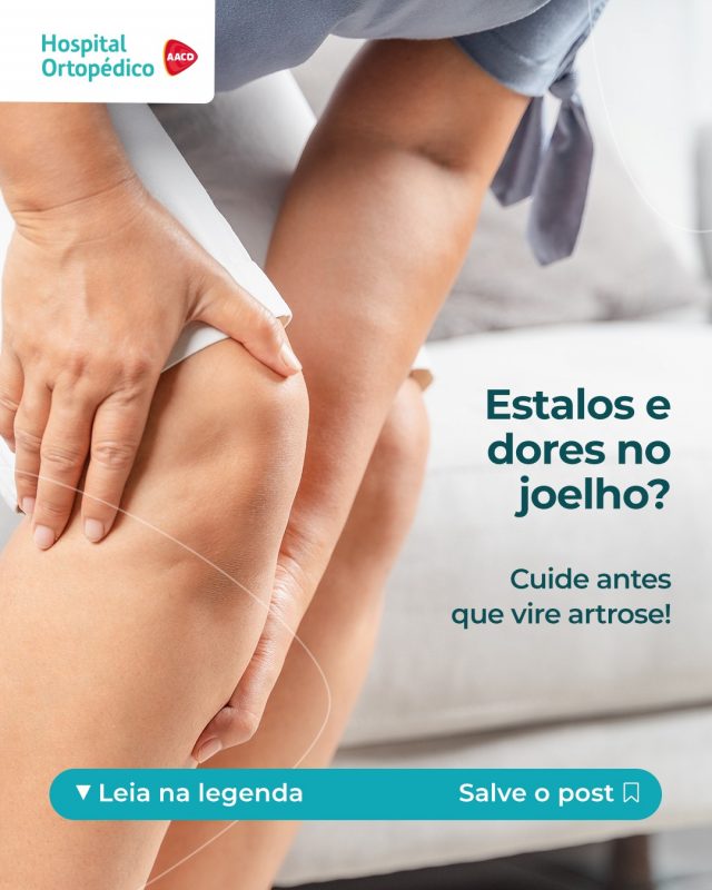 📢 Estalos e dores no joelho são sinais de alerta que não devem ser ignorados. 
Se não tratados a tempo, os estalos e dores podem evoluir para artrose. 
Embora estalos nessa região sejam comuns, a queixa de dor, inchaço ou sensação de "areia" podem indicar atrito e desgaste nas articulações.

📱 Agende uma consulta com hora marcada e esclareça todas as suas dúvidas com nossos especialistas em Joelho! Entre em contato pelo WhatsApp: (11) 5576-0777. 

Atendemos particular e mais de 40 convênios!
RT: Dra. Renata Menegazzi dos Santos (CRM/SP: 113163)