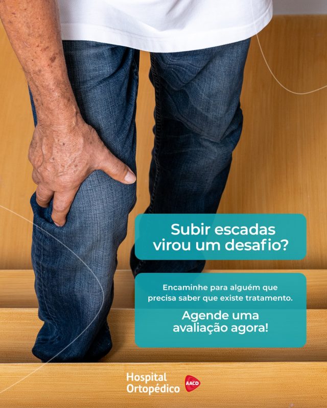 Você sente dor ao subir ou descer escadas? Esse desconforto pode ser um sinal de sobrecarga, desgaste ou inflamação que não deve ser ignorado.​

Tratar o problema no início é o segredo para manter sua independência e mobilidade por muito mais tempo. Nossos especialistas estão prontos para avaliar o seu caso!​

✅ Atendemos particular e convênios.​

📲 Consulta com hora marcada. Agende pelo WhatsApp (11) 5576-0777​

📍 Avenida Professor Ascendino Reis, 724 – Ibirapuera, São Paulo – SP​

RT: Dra. Renata Menegazzi dos Santos (CRM/SP: 113163)