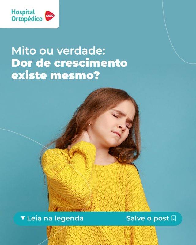 Já presenciou uma criança reclamando de dor, aparentemente sem explicação? 🤔

Pode ser a dor do crescimento. Geralmente, é observada na primeira década de vida.

É muito importante consultar um especialista para uma avaliação segura e minimizar o desconforto, até que desapareça.​

Agende uma consulta com hora marcada. Contamos com uma equipe de Ortopedistas Pediátricos referência.​

✅ Atendemos particular e convênios. ​
​
📲 Consulta com hora marcada. Agende pelo WhatsApp (11) 5576-0777 ​
​
📍 Avenida Professor Ascendino Reis, 724 – Ibirapuera, São Paulo – SP ​
​
RT: Dra. Renata Menegazzi dos Santos (CRM/SP: 113163)