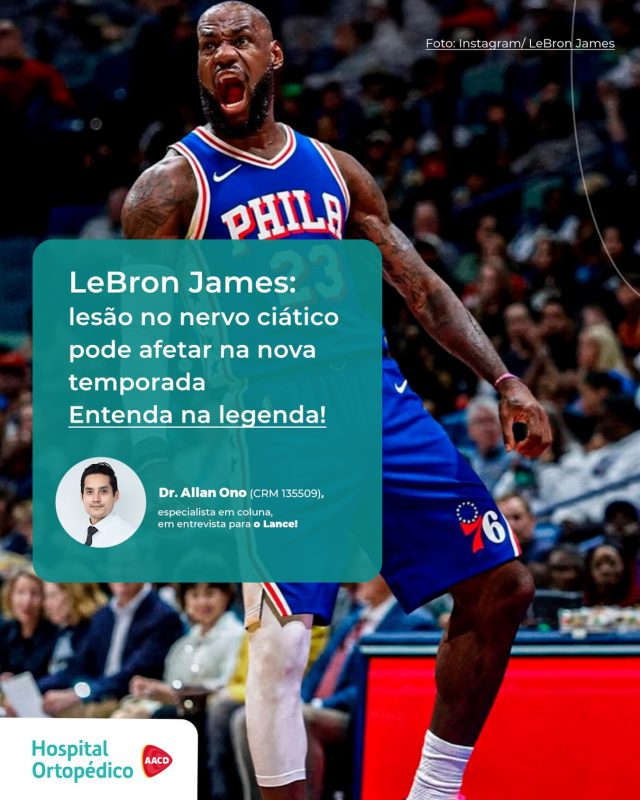 🏀 ⛹🏿‍♂️Aos 41 anos, LeBron James segue enfrentando o desafio de buscar mais um título na NBA, em uma rotina intensa de jogos que exige o máximo do seu corpo.​

💬 Em entrevista ao Lance!, o Dr. Allan Ono, nosso especialista em coluna, explicou que a recorrência de dores no nervo ciático depende da causa e do tratamento realizado, destacando que atletas acima dos 35 anos apresentam uma capacidade de recuperação muscular e articular reduzida.​

⚠️ Segundo o especialista, a maratona de partidas sem o descanso adequado aumenta consideravelmente o risco de lesões. Por isso, a orientação para atletas nessa faixa etária é gerenciar o tempo de quadra, reduzindo a frequência e a intensidade dos jogos.​

✅ Para manter a alta performance em alto nível, o Dr. Allan ressalta a importância de uma integração contínua entre medicina esportiva, fisioterapia e comissão técnica no cuidado preventivo da coluna.​

🏥 Sente dores na coluna no dia a dia ou ao praticar esportes? Agende uma avaliação com a nossa equipe especializada pelo WhatsApp: (11) 5576-0777.​

RT: Dra. Renata Menegazzi dos Santos (CRM/SP: 113163)