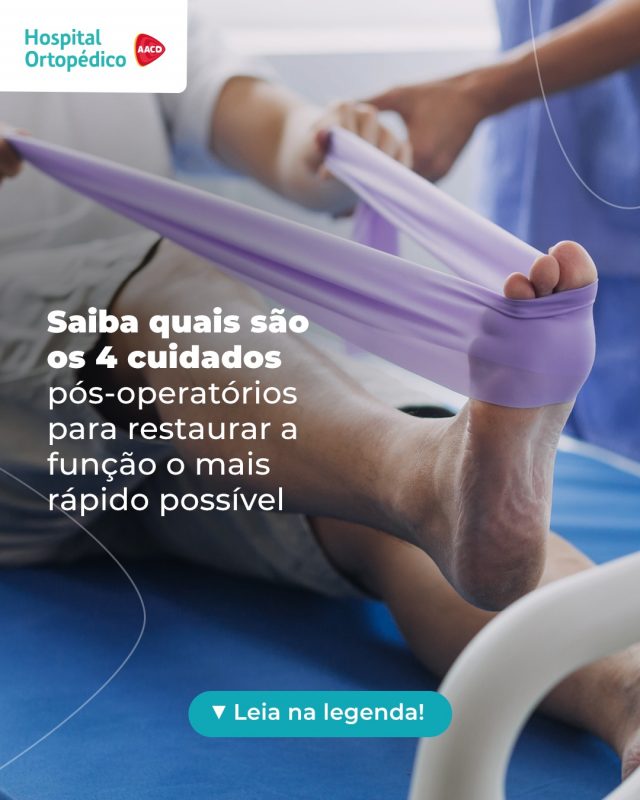 ✅ O sucesso de uma cirurgia ortopédica também depende muito do pós-operatório. Seguir as orientações médicas reduz riscos, previne infecções e favorece uma recuperação mais rápida e segura.​

✍ Anote os cuidados essenciais:​

1⃣ Tome analgésicos e anti-inflamatórios conforme receitado pelo especialista, respeitando os horários, para evitar a dor crônica e facilitar a mobilidade. O monitoramento de sinais vitais como a febre e o inchaço excessivo também é importante para o controle;​

2⃣ Mantenha o curativo limpo e seco, fazendo a troca conforme as orientações, para prevenir infecções;​

3⃣  Evite esforços físicos por 2 a 6 semanas, voltando aos poucos com a orientação médica. Na área afetada, mantenha o membro elevado para reduzir o edema;​

4⃣ Siga uma dieta rica em proteínas, vitaminas e hidratação para acelerar a recuperação.​

🏥 Precisa de acompanhamento especializado? Conte com a nossa equipe!​

✅ Atendemos particular e convênios.​

📲 Consulta com hora marcada. Agende pelo WhatsApp (11) 5576-0777 ​

📍 Avenida Professor Ascendino Reis, 724 – Ibirapuera, São Paulo – SP ​

RT: Dra. Renata Menegazzi dos Santos (CRM/SP: 113163)